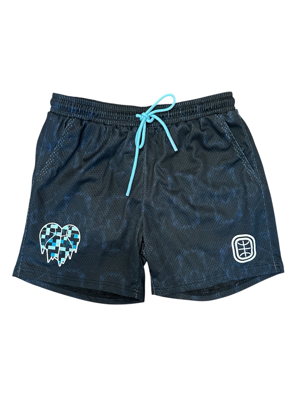 NwT Men’s Overtime Cold Hearts Script Shorts Blue Mesh S Basketball Streetwear